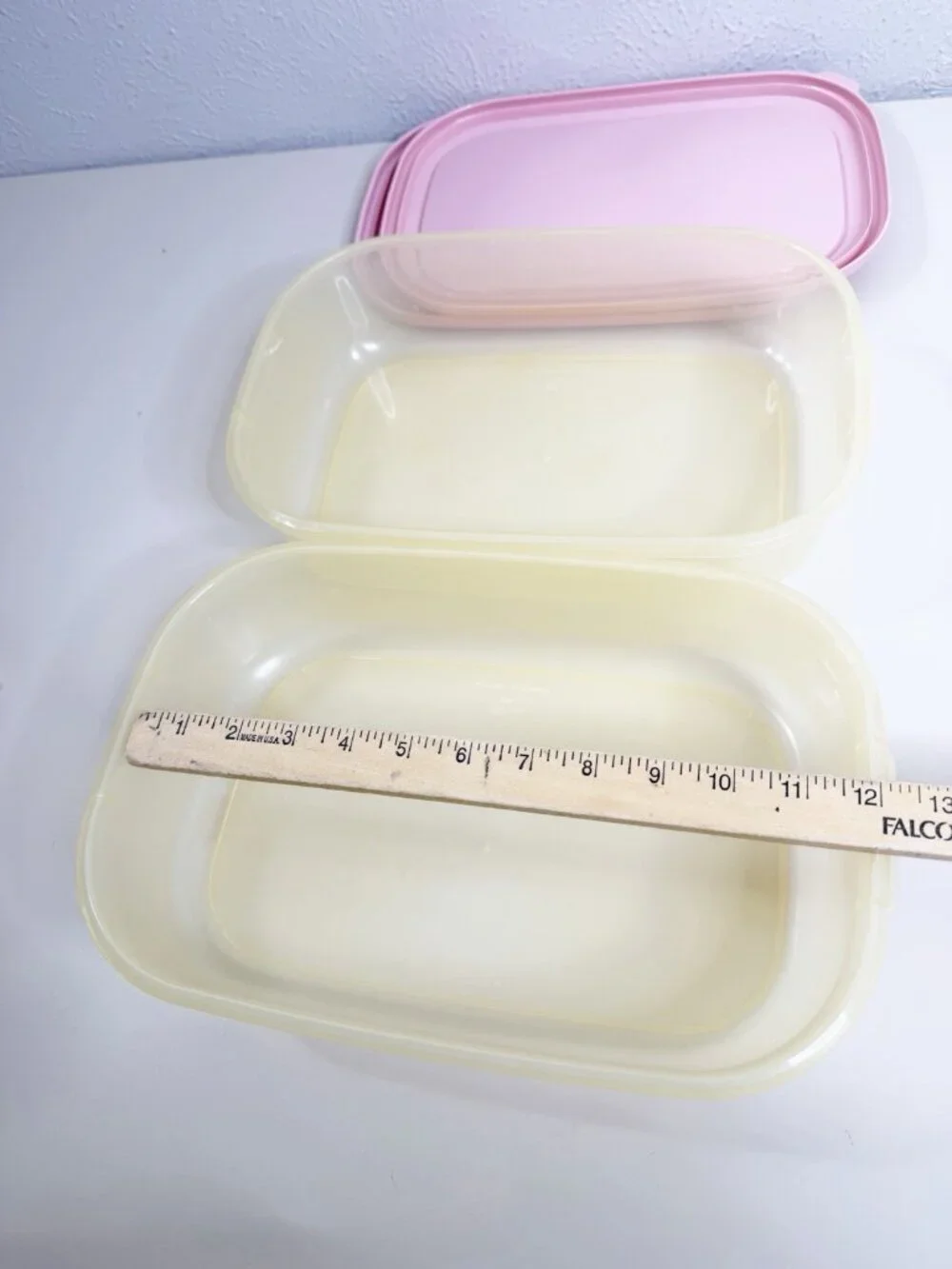 VTG Super Seal 116 oz 12x8 Food Storage Container Pink Rectangular (Lot Of 2)